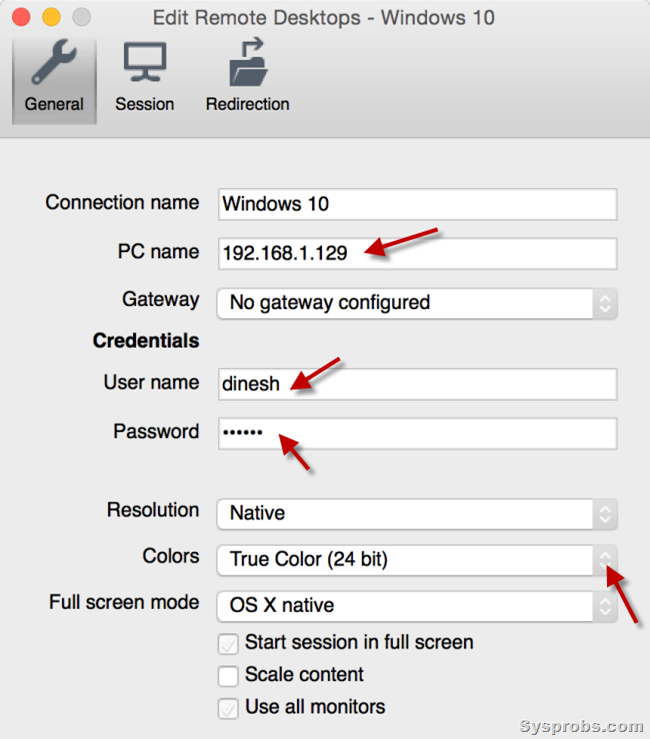 set up a remote desktop for mac sierra on standard user